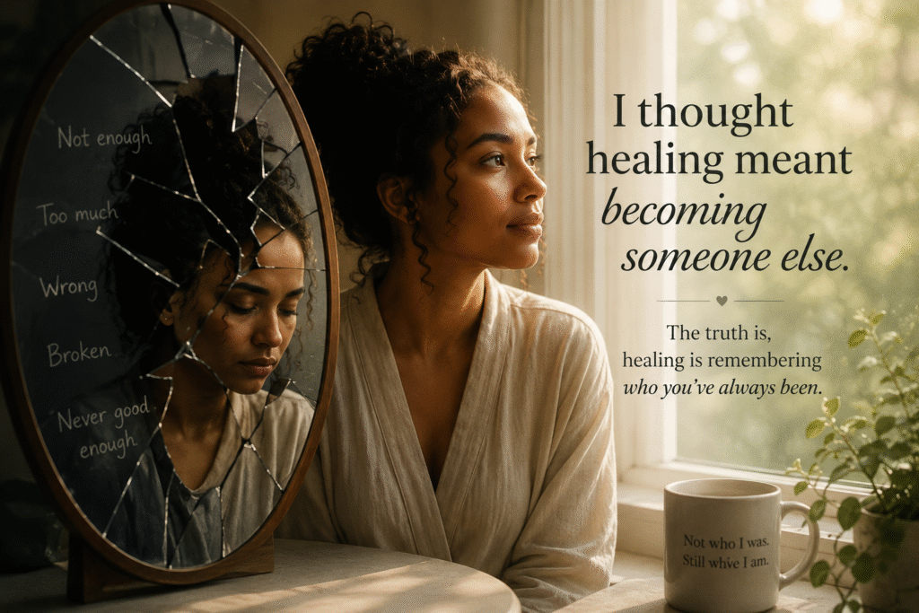 Healing is not becoming someone else but accepting who you are.