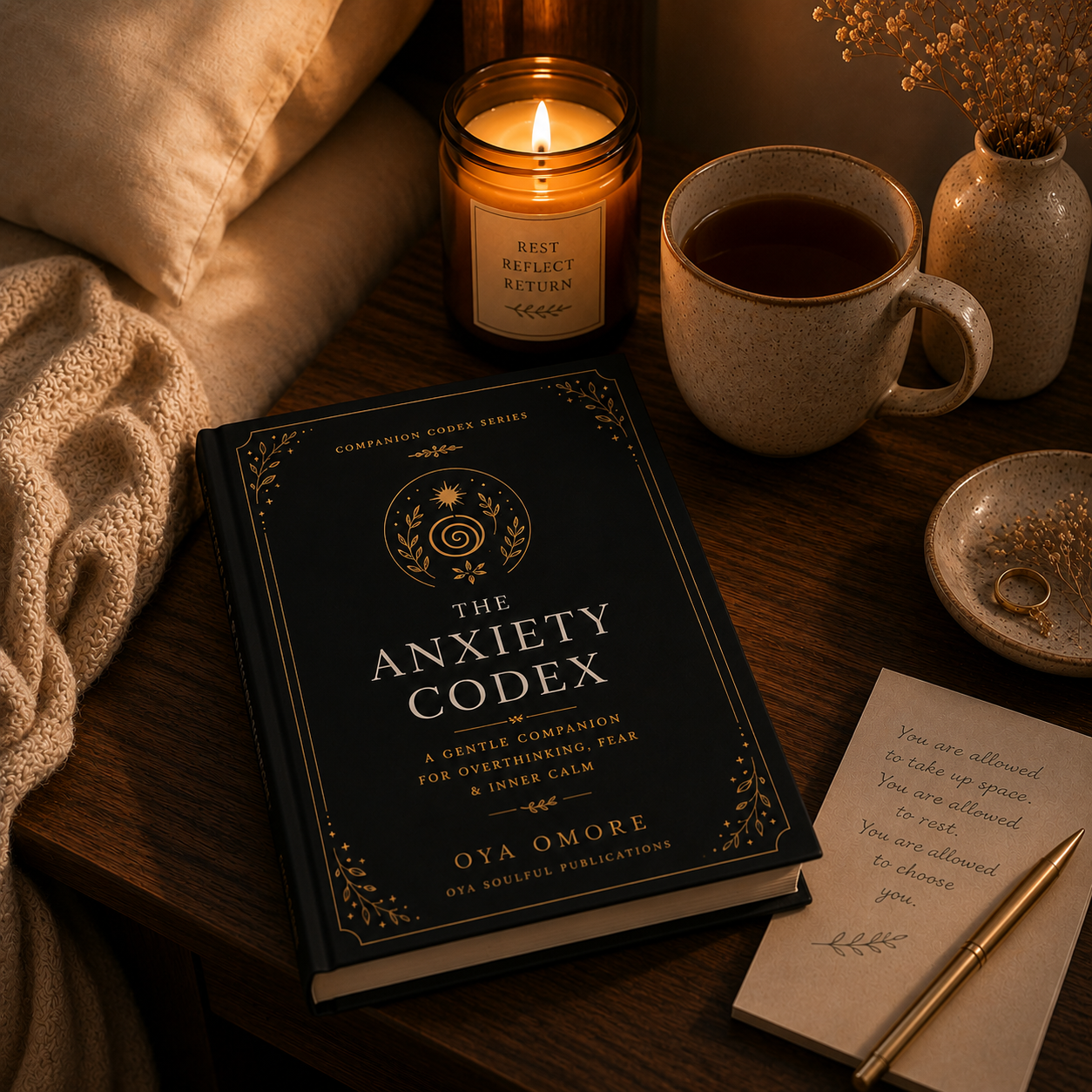 The Anxiety Codex The Anxiety Codex beside candlelight and tea