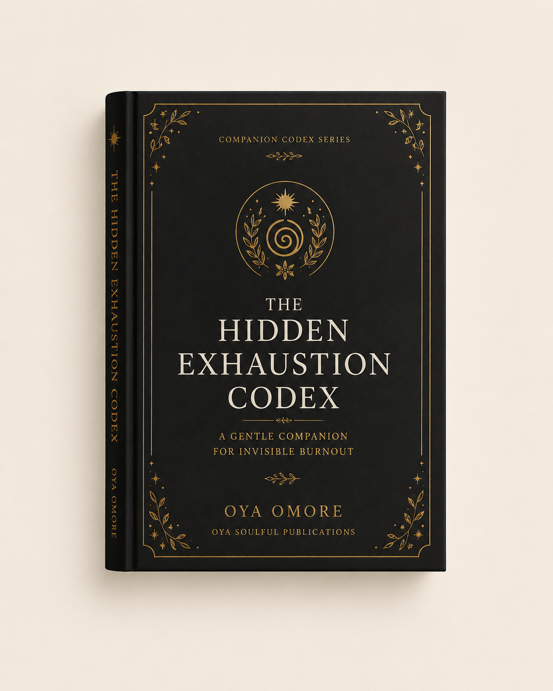 3D mockup of The Hidden Exhaustion Codex by Oya Omore