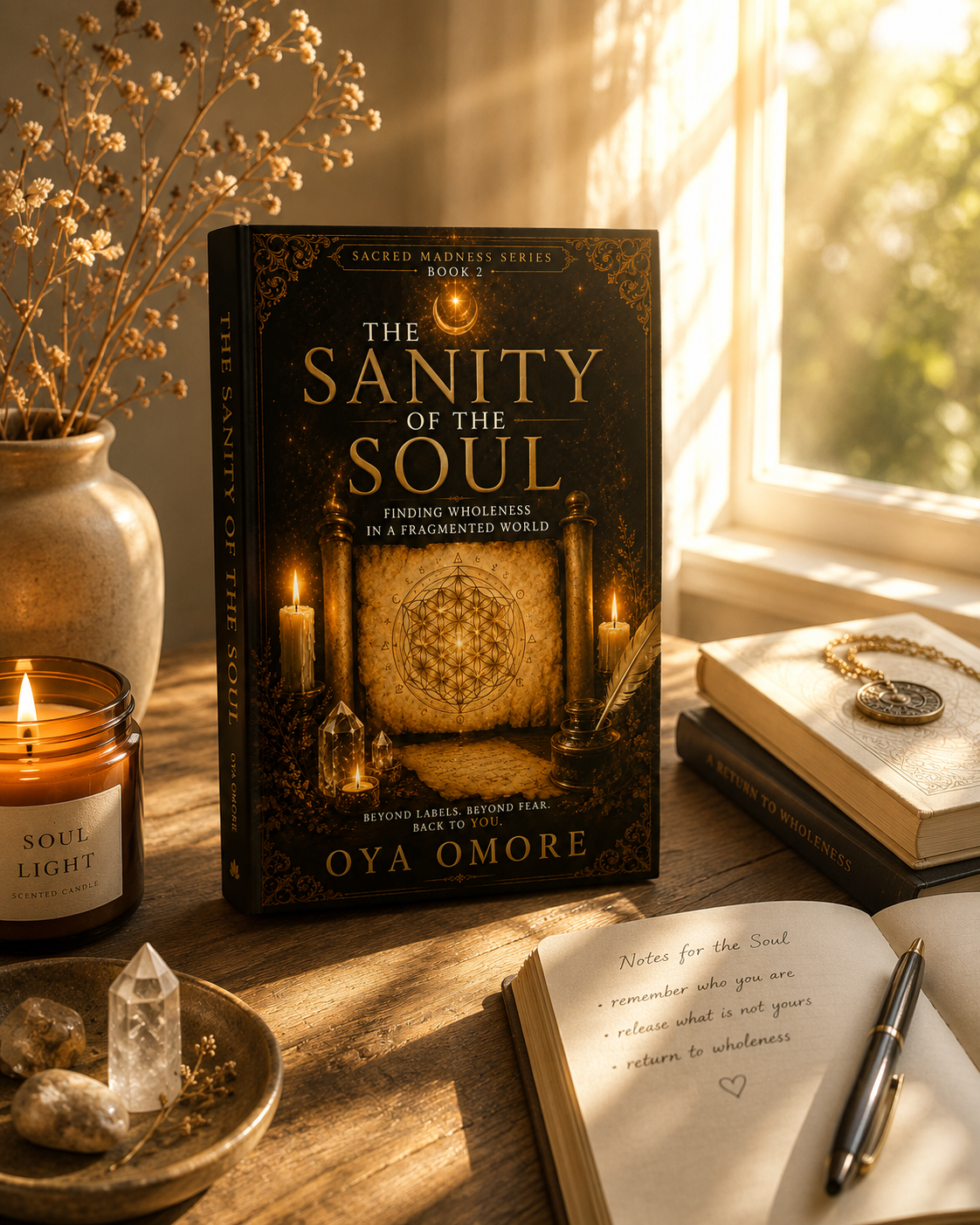 The Sanity of the Soul on a table in warm sunlight